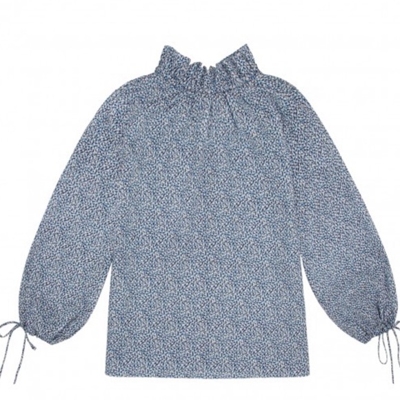 Ann Mashburn Ruffle Neck Alice Blouse Size Small - Picture 1 of 13